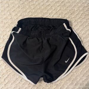 Nike Black Athletic Shorts with White Piping